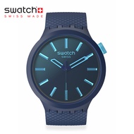 Swatch Big Bold INDIGO GLOW SB05N113 Blue Silicone Strap Watch