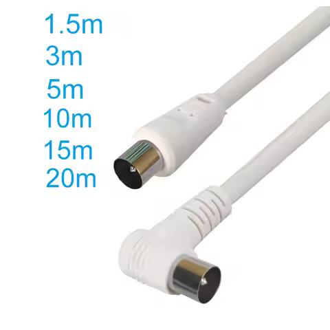 5M 3M 1.5M RF RG6 Quad Shield CL2 Coaxial Antenna Satellite Cable with TV 90 Degree Right Angel Male