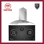 EF CK VETRO PLUS Chimney Hood + EF EFH 9730 TN VGB Glass Hob