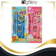 FYgalery 2014 Complete 5-In-1 Stationery Set with Cute Character Motifs Y1702