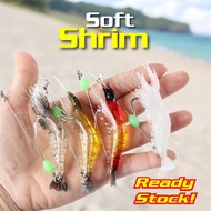Udang Plastic SOFT shrim lure SP Luminous Casting Fishing Lure Glow In Dark Soft Plastic Silicone