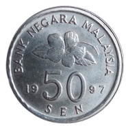 Koleksi Koin Malaysia 50 Sen tahun 1997 Layang Layang K-4232