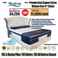 Sleepee | Mysleep Ultimate - 14" inch Pillow + Euro-Top Natural Latex Ice Silk Fabric Pocketed Spring Mattress