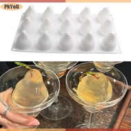 PkYeG 15 khoang Pear Shape 3D Silicone bánh nướng khuôn cho Mousse Truffle brownies Pan Khuôn Silico