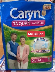 [GÓI LỚN XL24] Tã/Bỉm Quần Người Lớn Caryn Mỏng Nhẹ Chống Tràn Size XL24 Miếng - Chính Hãng