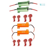 Will 2Pcs 50W 6RJ Load Resistors for Fix LED Bulb Turn Signal Blinker Error Code