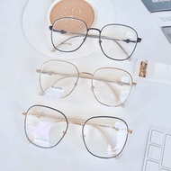 Myopia Glasses With Blue Lenses Square Metal Frame Computer Protection And Anti-Blue Light 76153-2