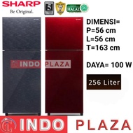 KULKAS SHARP 2 PINTU JUMBO SJ-326XG Model kaca