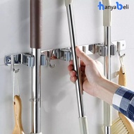 GANTUNGAN 4-hook Wall Mop Broom Hanger Clamp Holder Mop Broom Holder Stainless 304 Broom