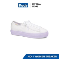 KEDS TRIPLE KICK KEDS COLORBLOCK WHITE Women's lace-up sneakers white leather hot sale