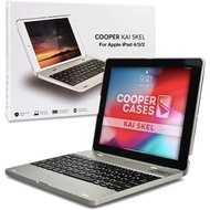 Cooper Kai SKEL P1 [Bluetooth Wireless Keyboard] Case for iPad 4, iPad 3, iPad 2 | Clamshell Cover, Built-in 2800mAh Pow