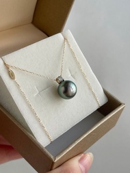 大溪地黑珍珠吊墜項鍊 日本製18k黃金/白金 真鑽石 王妃款 海水珠