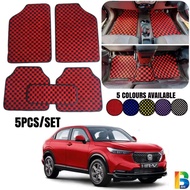 5pcs HONDA HRV 2022➛2025 CARPET Full Seat Checkmate Dadu Karpet Thailand Floor Mat Dice Car Mat