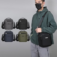 Men Multifunctional One-Shoulder Messenger Bag Commuter Casual Work Bag Water Bottle Bag Oxford Clot
