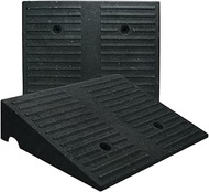 Rubber Curb Ramps for Driveway, 3.9 Inch Rise Height 2 Pack 17" L x 12.8" W Threshold Ramp for Sidew