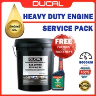 DUCAL HEAVY DUTY ENGINE OIL 20W50 API CH4/SL -18 LITRES ( FREE ADVANCE OIL TREATMENT) MINYAK HITAM MINYAK ENJIN 18L UNTUK DIESEL &amp; PETROL ENGINE PROTON PERODUA TOYOTA HONDA MERCEDES  BMW  AUDI VOLKSWAGEN