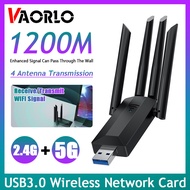 VAORLO Original 4 Antennas 1200Mbps WiFi USB 3.0 Adapter 802.11AX Dual Band 2.4G/5GHz Wireless Wi-Fi Dongle Network Card For Win 10/11 PC
