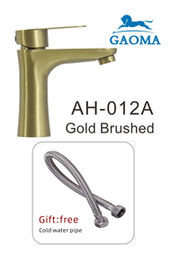 Gaoma 🐎 🔥304 ~ก๊อกอ่างล้างหน้า ก๊อกล้างหน้า ก๊อกล้างมือBasin Faucet Cold Tap (304 Stainless Steel) AH-012A Gold Brushed