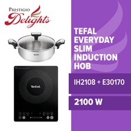 Tefal Everyday Slim Induction Hob with FREE Tefal Emotion Stainless Steel 24cm Shallow pan w/lid (IH2108 + E30170)