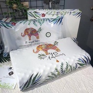 Pillow🍧QM Thailand Royal Elephant Latex Pillow Adult Natural Latex Pillow Single Neck Massage Pillow Core Children Pillo