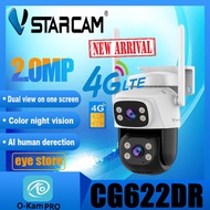 Vstarcam CG622DR ( เลนส์คู่ - ใส่ซิมได้ 4G ) ความละเอียด 2MP(1296P) กล้องวงจรปิดไร้สาย Outdoor ภาพสี
