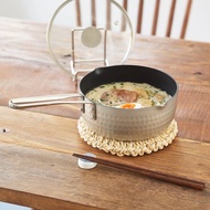 日本霜山 鋁製槌目紋不沾雪平鍋(附耐熱玻璃蓋)-18cm