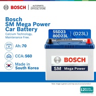 [DELIVERY ONLY] Bosch SM Mega Power Car Battery 55D23L 80D23L Toyota Proton Honda Mazda