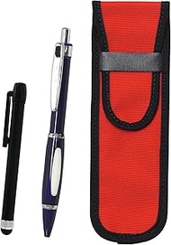 2 Pack Cloth Pen Case Red Metal Touch Stick Black and Metal Scorpion Shocking Ballpoint Pen Set Blue