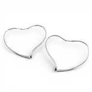 成色極佳 ▲ TIFFANY&Co. Tiffany AG925 Elsa Peretti 鏤空心形耳環，大號，一對，銀色，女士