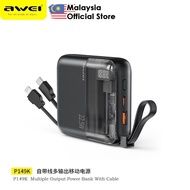 Awei P149K P181K 10000mAh 20000mAh Built In Cable PowerBank 22.5W Fast Charging Mini Awei Powerbank