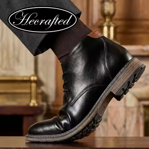 Boots Leather Casual Brand Retro 2026 Fashion Comfortable Ankle Boots #KD8832
