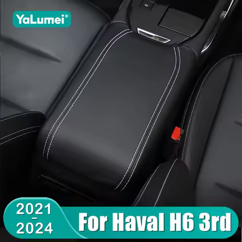 For Haval H6 3rd Gen 2021 2022 2023 2024 HEV PHEV Leather Car Armrest Box Protector Cover Trim Acces