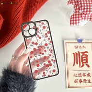 For Vivo Y15 Y15s Y15a Y97 Y95 Y91 Y90 Y81 Y71 Phone Case ins Red Rose Flower Floral Flowers Roses Cute Simple Black Transparent Clear Soft Silicone Casing Cases Case Cover