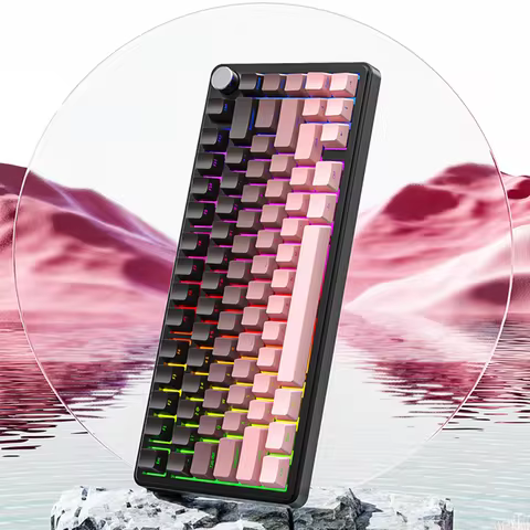 Attack Shark X85 Mechanical Keyboard RGB 3 Mode Wireless Bluetooth Hot-Swappable Sideway Keycaps Gam
