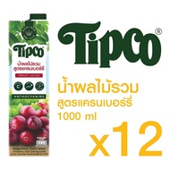TIPCO น้ำผลไม้รวมสูตรแครนเบอร์รี่ Cranberry &amp; Mixed Fruit Juice100% ขนาด 1000 มล.