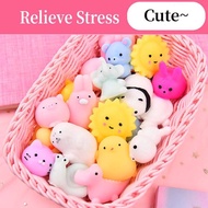 10Pcs Children's Toys Stress Reliever Toys Cute Mini Animal Squishy Toys Squeeze Ball Toys