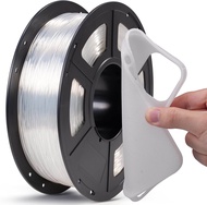 TPU Filament 1.75mm White 250G Flexible 3D Printer Filament with Shore Hardness 95A Strong Elasticit