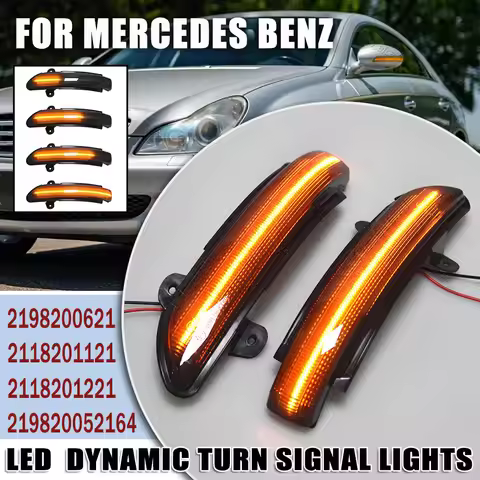 Dynamic LED Side Mirror Turn Signal Blinker Lights For Mercedes Benz C-Class W219/C219 W221 V221 W21