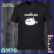 ▣ ● ☸ AXIE INFINITY The Scholar Cute White Axie Shirt Trending Design Excellent Quality T-Shirt (AX