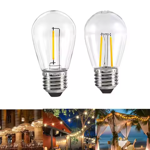 1PC E27 S14 LED Vintage Bulb Edison Filament Light Bulbs Art Lights White/Warm White Dimmable 6W Deg
