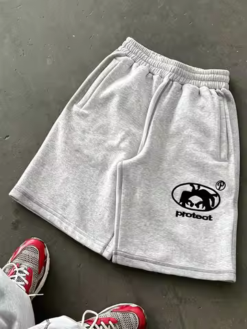 Etro Y2K - Protect Letter Print Shorts - Unisex Loose Casual Pants - Streetwear Hip-Hop Comfortable