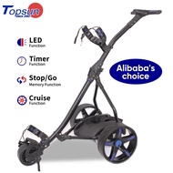 Classic Manufacturer 3 Wheel Golf Trolley Electric Lit Frame Foldable Golf Trolley Electric