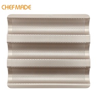CHEFMADE Small Non-Stick Baguette Tray Baguette Pan Non-Stick Ultra Ventilate Design Carbon Steel Fr