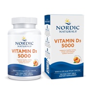 Vitamin D3 5000, Orange - 120 Mini Soft Gels - 5000 IU Vitamin D3 - Supports Healthy Bones, Mood & I
