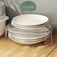 |TAKAME|MINAKO Plate Bowl Organizer Transparent Plate Organizer Minimalist Kitchen Cabinet Rack Aest
