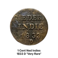 KOIN KUNO 1 CENT NEDERLANDS INDIES TH 1833 D - "VERY RARE" KODE 1224