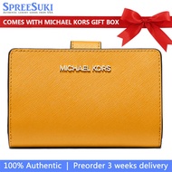 Michael Kors Wallet In Box Medium Wallet Jet Set Travel Zip Coin Wallet Golden Rod 35F7GTVF2L