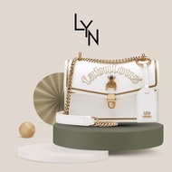 LYN Official 100% bee bag LL18SBF015 กระเป๋าสะพายโซ่ปักลายอินเทรนด์สำหรับผู้หญิง niche bag messenger