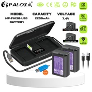 PALO NP-FW50 battery NPFW50 USB Sony camera battery A6400 A6300 A6000 A51+2-slot LED charger