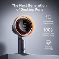 JISULIFE Table Fan Pro 3 Rechargeable 100 Speeds Strong Wind 10000mAh Battery Air Purifier Turbo Fan